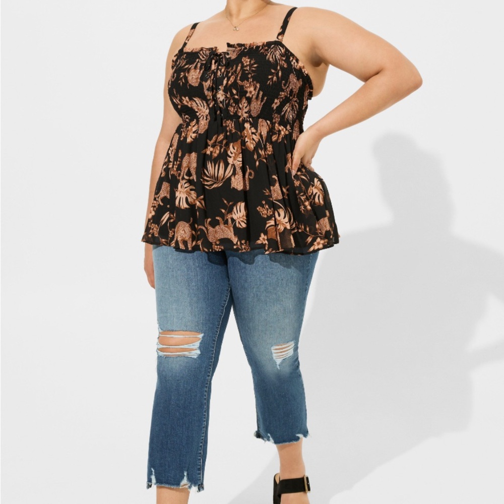 TORRID - NWOT Animal Print Black Top
